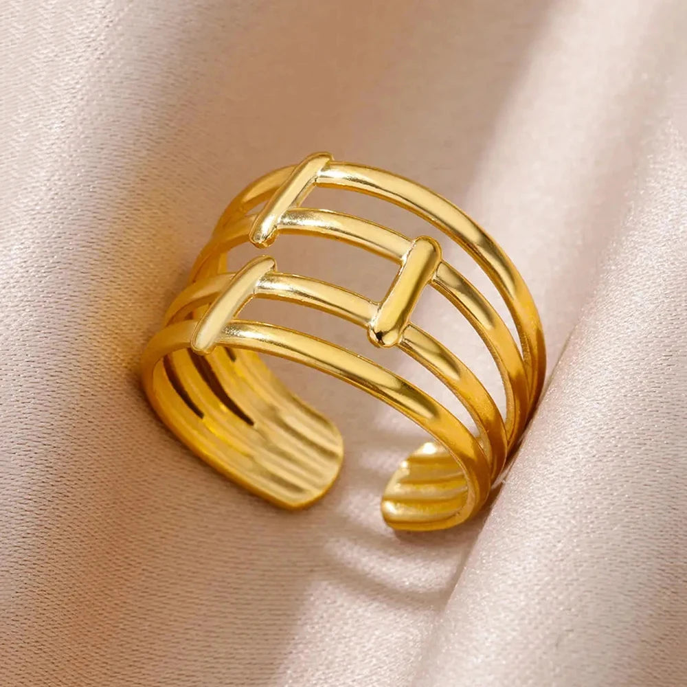  Hollow Wide Open Ring Female  