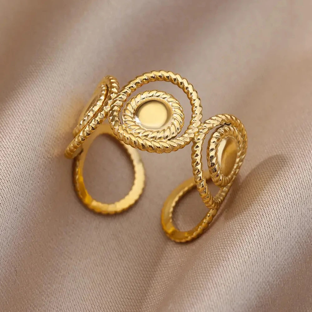  Hollow Wide Open Ring Female  