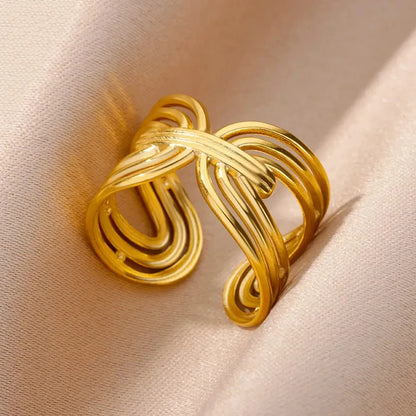  Hollow Wide Open Ring Female  