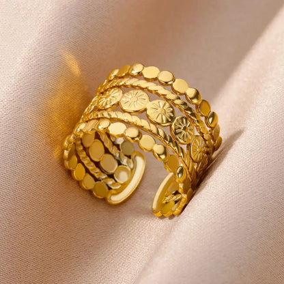  Hollow Wide Open Ring Female  