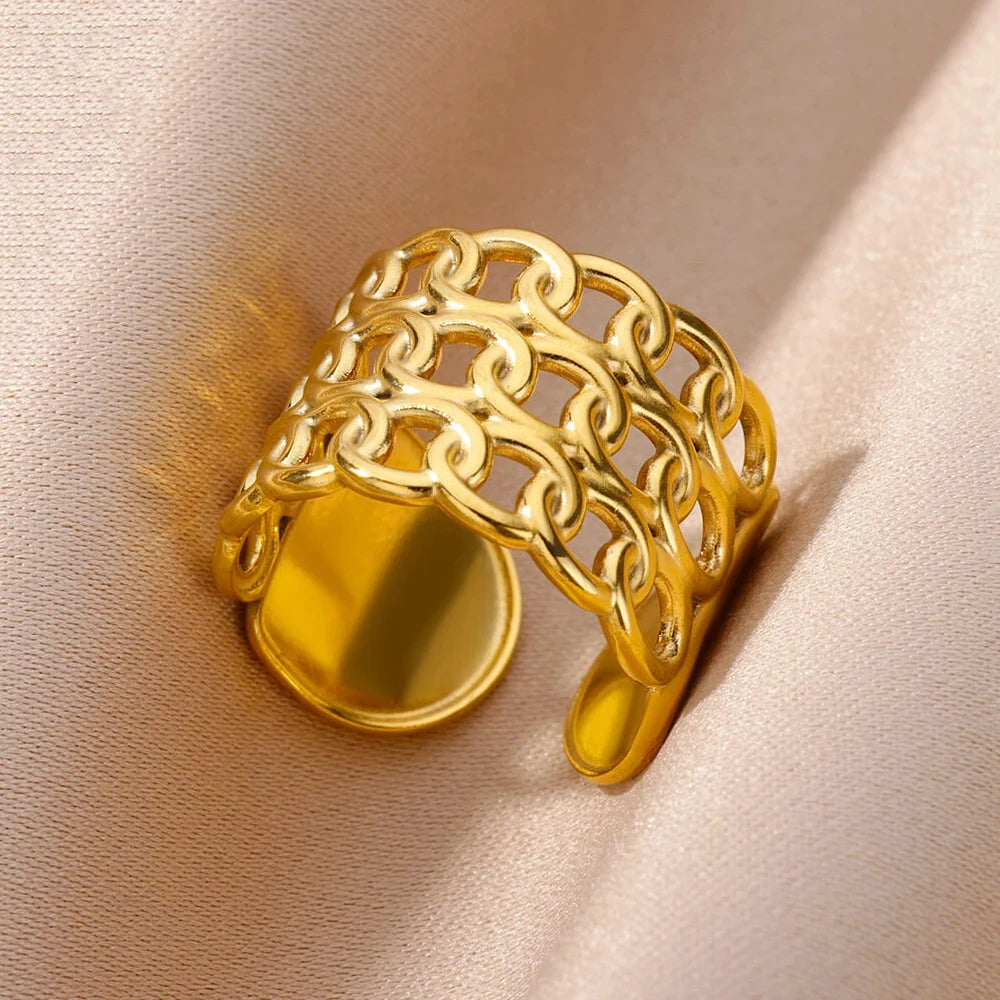  Hollow Wide Open Ring Female  