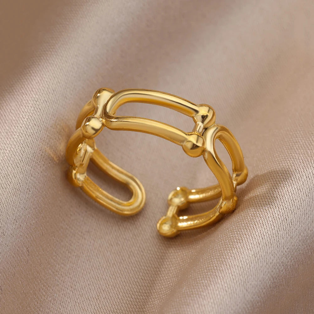  Hollow Wide Open Ring Female  