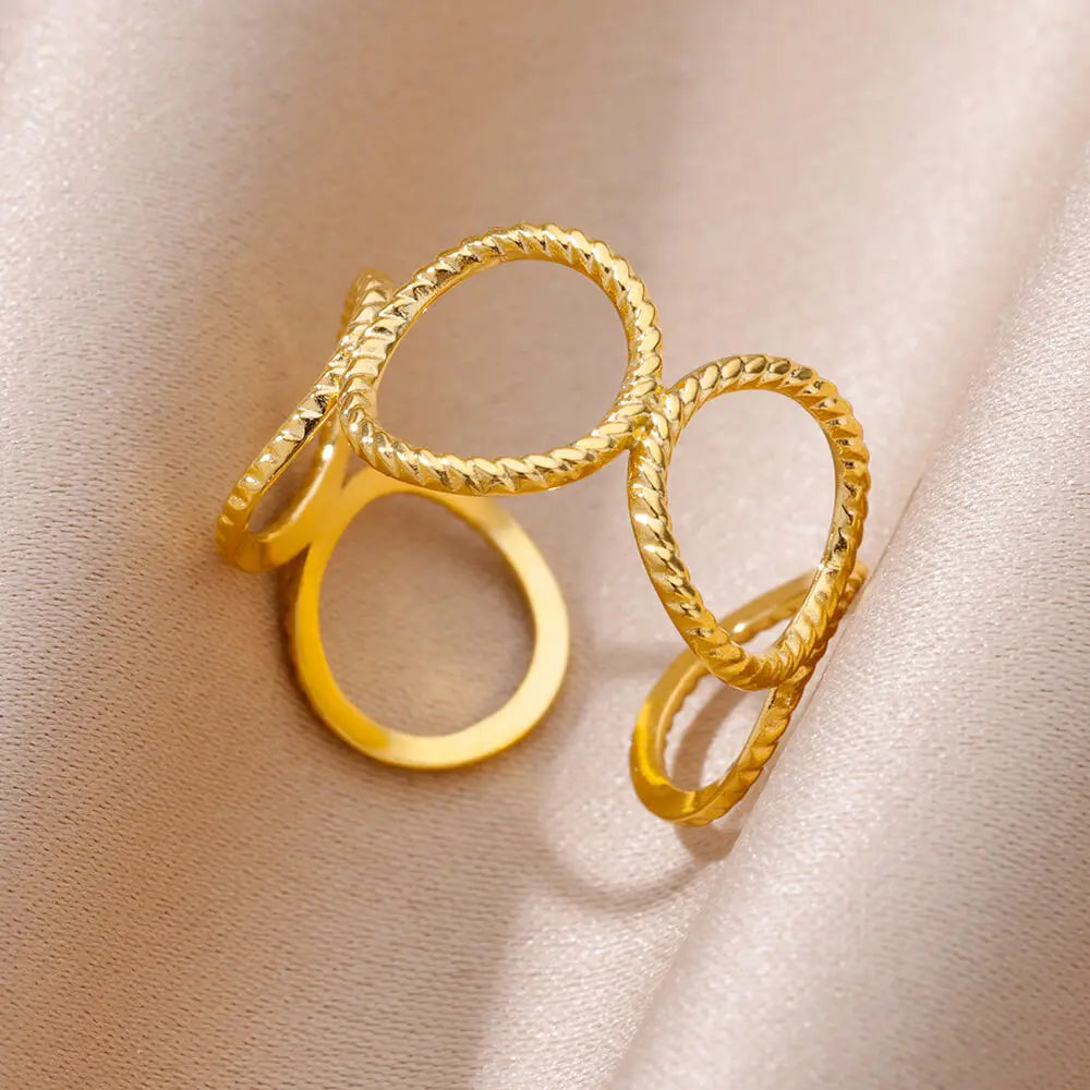  Hollow Wide Open Ring Female  