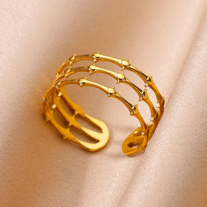  Hollow Wide Open Ring Female  