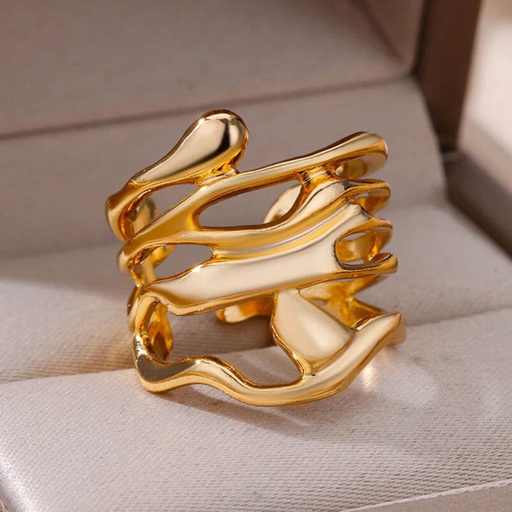  Hollow Wide Open Ring Female  