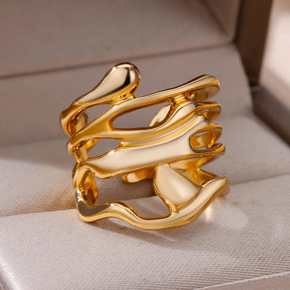  Hollow Wide Open Ring Female  