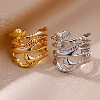  Hollow Wide Open Ring Female  